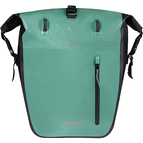 Thumbnail - BASIL Fahrrad-Einzelpacktasche Rivo M MIK Hooks, silbergrün