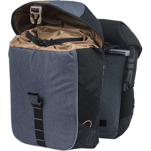 Thumbnail - BASIL Fahrrad - Doppeltasche "Miles MIK 2.0", schwarz/grau