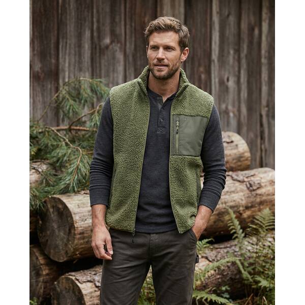 Thumbnail - JEFF GREEN Sherpa Fleeceweste Kale