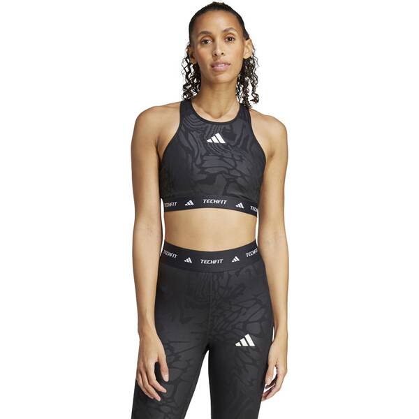 Thumbnail - ADIDAS Damen BH TECHFIT Medium-Support High-Neck Print
