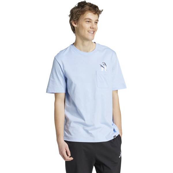 Thumbnail - ADIDAS Herren Shirt Lounge Slides Graphic Pocket