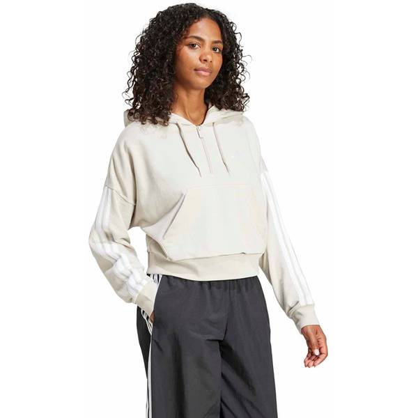 Thumbnail - ADIDAS Damen Kapuzensweat Essentials 3-Streifen French Terry Quarter-Zip