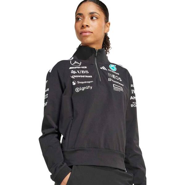 Thumbnail - ADIDAS Damen Sweatshirt MERCEDES - AMG PETRONAS FORMULA ONE TEAM QUARTER ZIP OBERTEIL