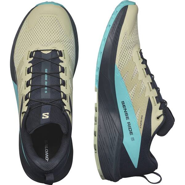 Thumbnail - SALOMON Herren Trailrunningschuhe SHOES SENSE RIDE 5 Alfalfa/Carbon/Peablu
