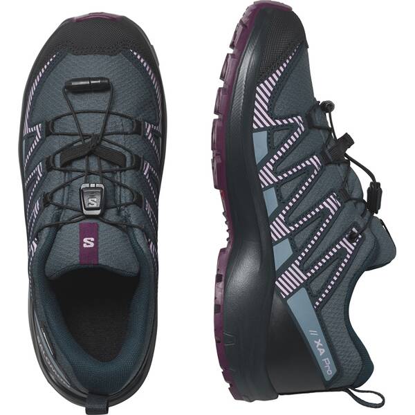 Thumbnail - SALOMON Kinder Multifunktionsschuhe SHOES XA PRO V8 WP J Neptun/Carbon/Plumc