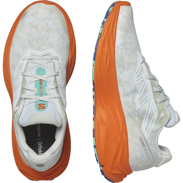 Thumbnail - SALOMON Damen Laufschuhe SHOES AERO GLIDE 2 W White/Chert/Electg