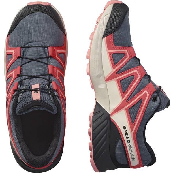 Thumbnail - SALOMON Kinder Trekkinghalbschuhe SHOES SPEEDCROSS WP J Grisai/Hushev/Roug