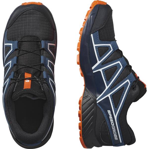 Thumbnail - SALOMON Kinder Trekkinghalbschuhe SHOES SPEEDCROSS WP J Dark N/Dark B/Redo