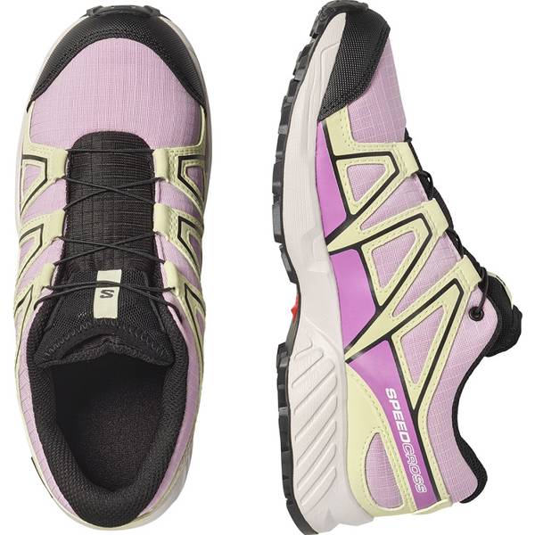 Thumbnail - SALOMON Kinder Halbschuhe SHOES SPEEDCROSS WP J Dawn P/Acid L/Blac