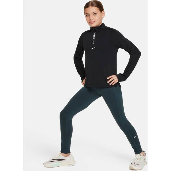 Thumbnail - NIKE Kinder Shirt Pro Girls' Dri-FIT Long-Sleeve 1/2-Zip Top