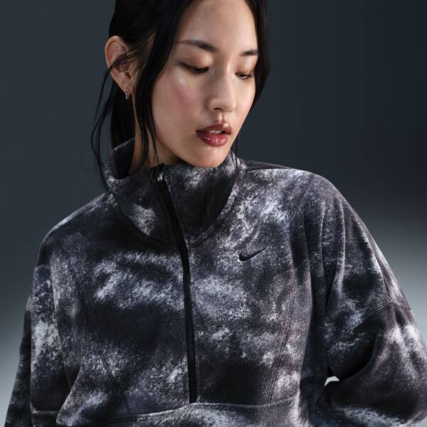 Thumbnail - NIKE Damen Shirt One Therma-FIT Oversized 1, 2-Zip Fleece Printed