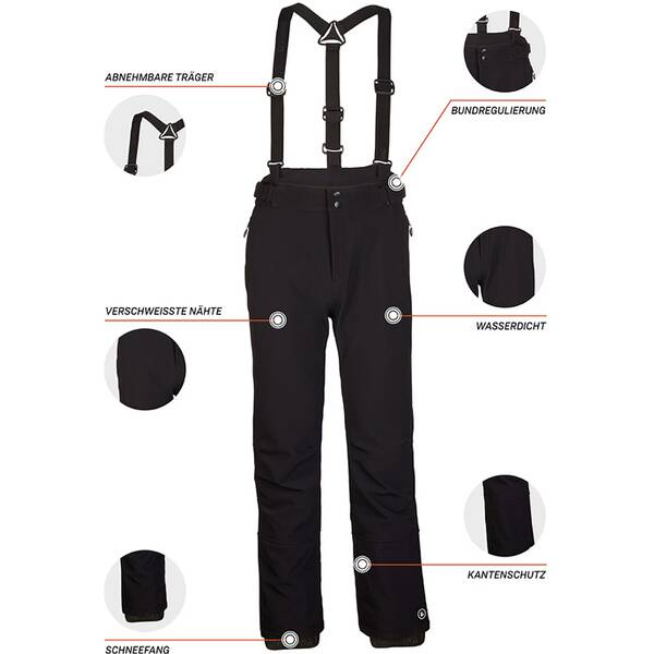 Thumbnail - KILLTEC Softshell Hose mit abnehmbaren Trägern, Kantenschutz und Schneefang
