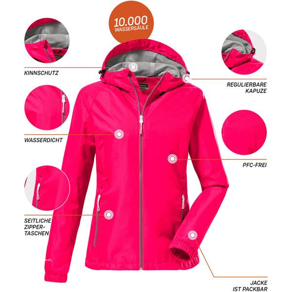 Thumbnail - KILLTEC Damen Funktionsjacke mit Kapuze, packbar KOS 15 WMN JCKT