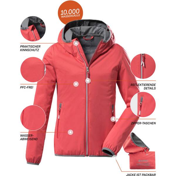 Thumbnail - KILLTEC Kinder Softshell Jacke mit Kapuze, packbar KOS 164 GRLS SFTSHLL JCKT