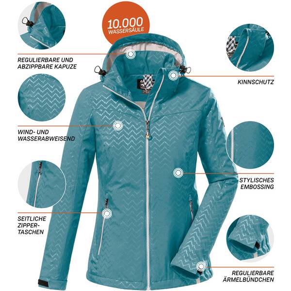 Thumbnail - KILLTEC Damen Softshell Jacke mit abzippbarer Kapuze KOS 176 WMN SFTSHLL JCKT