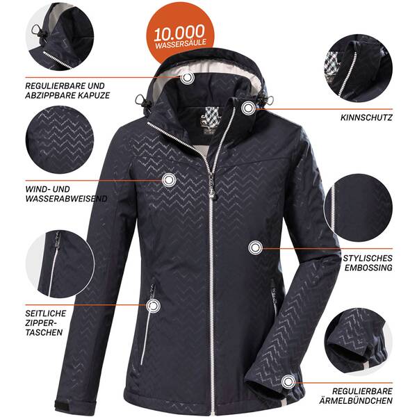 Thumbnail - KILLTEC Damen Softshell Jacke mit abzippbarer Kapuze KOS 176 WMN SFTSHLL JCKT