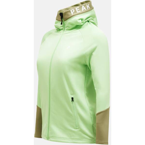 Thumbnail - PEAK PERFORMANCE Damen Kapuzensweat W Rider Zip Hood-VIVID GREEN-AVID BEIGE