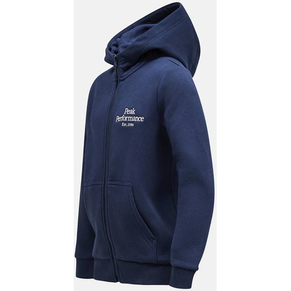 Thumbnail - PEAK PERFORMANCE Kinder Sweatshirt Jr Original Zip Hood-BLUE SHADOW-OFFWHIT