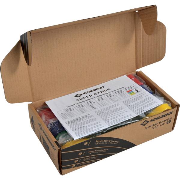 Thumbnail - SCHILDKRÖT FITNESS Schildkröt Super Band 4er Set, Premium Widerstandsbänder mit 4 verschiedenen Widerstandsgraden, viels...