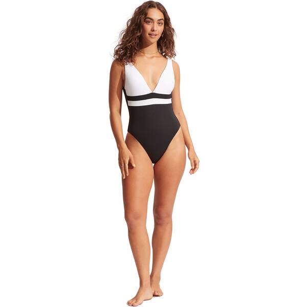 Thumbnail - SEAFOLLY Damen Badeanzug Slice Of Splice Spliced Deep V Neck One Piece
