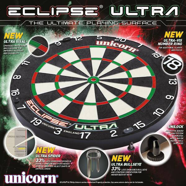 Thumbnail - UNICORN Dartboard Eclipse Ultra - Official PDC Bristle Board