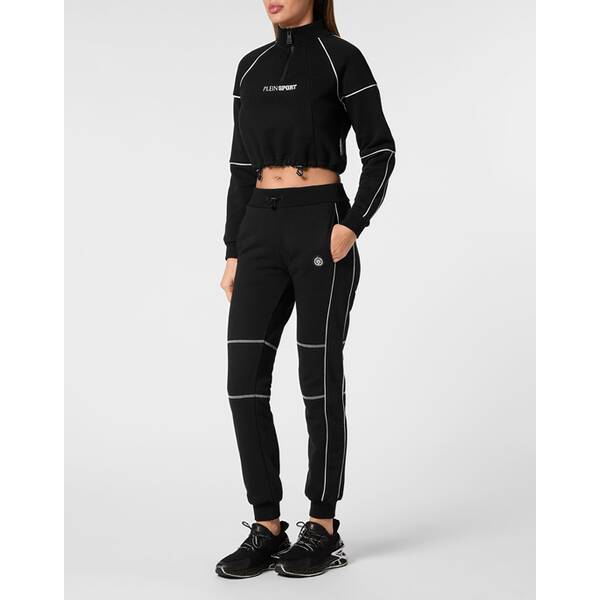 Thumbnail - PLEIN SPORT Funktionsjacke Cropped Sweatjacke mit Kapuze