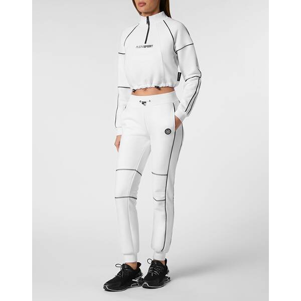 Thumbnail - PLEIN SPORT Funktionsjacke Cropped Sweatjacke mit Kapuze