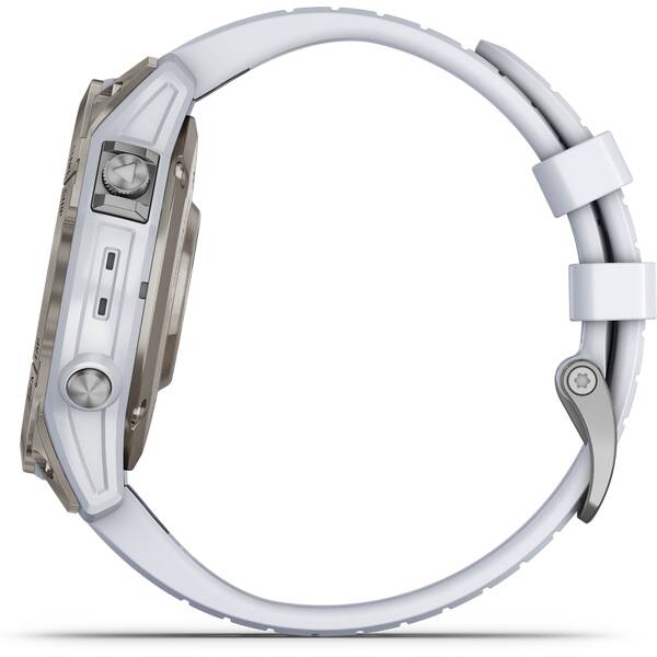 Thumbnail - GARMIN EPIX™ PRO (GEN 2) - SAPPHIRE EDITION 47MM Steinweiss/Titanium Titan mit QuickFit®-Silikon-Armband 22 mm