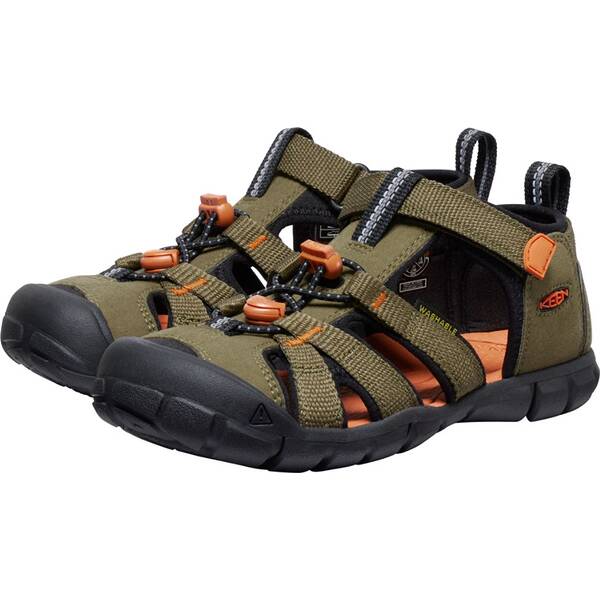 Thumbnail - KEEN Kinder Sandalen SEACAMP II CNX Y-DARK OLIVE/GOLD FLAME