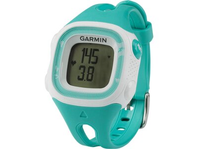 GARMIN Laufuhr Forerunner 15 Türkis / Weiß (Standard) mit Herzfrequenz-Brustgurt Blau