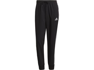 adidas Herren AEROREADY Essentials Tapered Cuff Woven 3-Streifen Hose Schwarz