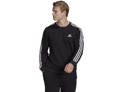 adidas Herren Essentials French Terry 3-Streifen Sweatshirt Schwarz