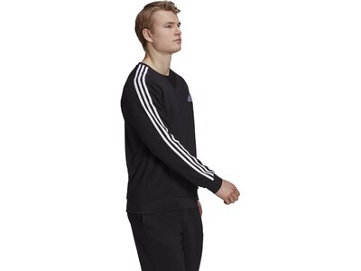 adidas Herren Essentials French Terry 3-Streifen Sweatshirt Schwarz