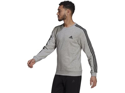 adidas Herren Essentials French Terry 3-Streifen Sweatshirt Silber