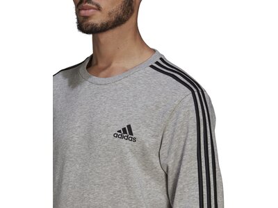 adidas Herren Essentials French Terry 3-Streifen Sweatshirt Silber