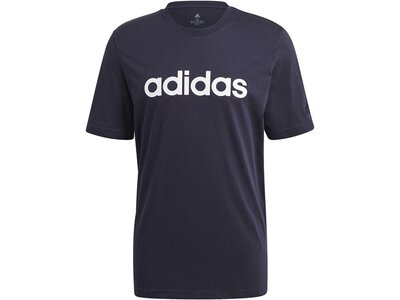 adidas Herren Essentials Embroidered Linear Logo T-Shirt Schwarz