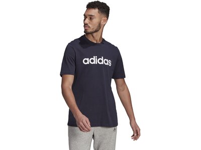 adidas Herren Essentials Embroidered Linear Logo T-Shirt Schwarz