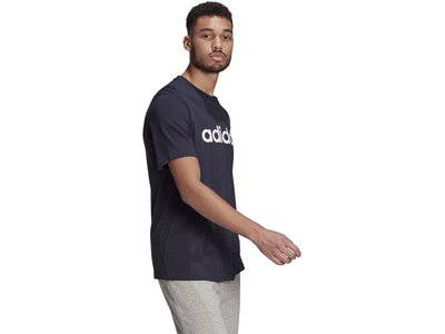 adidas Herren Essentials Embroidered Linear Logo T-Shirt Schwarz