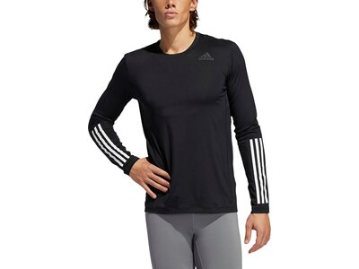 adidas Herren Techfit 3-Streifen Fitted Longsleeve Schwarz