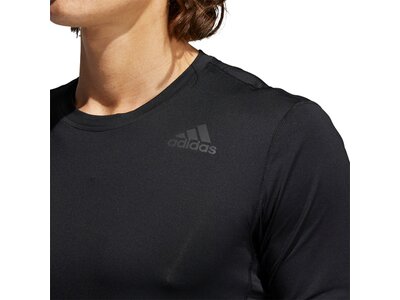 adidas Herren Techfit 3-Streifen Fitted Longsleeve Schwarz