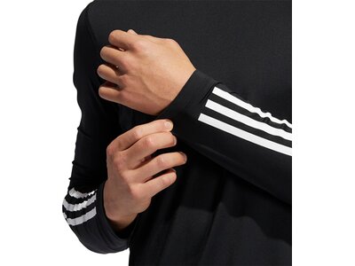 adidas Herren Techfit 3-Streifen Fitted Longsleeve Schwarz