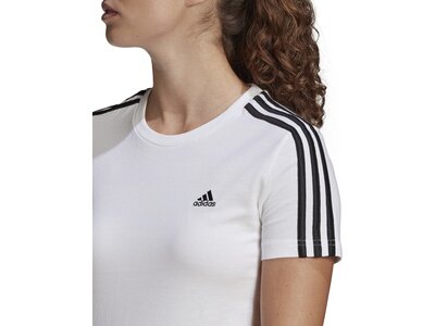 ADIDAS Damen Shirt LOUNGEWEAR Essentials Slim 3-Streifen Weiß