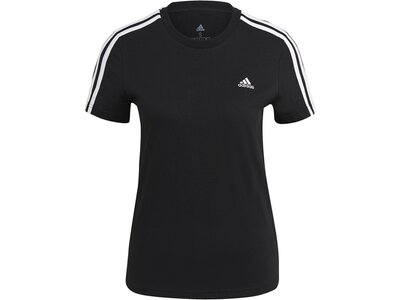 ADIDAS Damen Shirt LOUNGEWEAR Essentials Slim 3-Streifen Schwarz