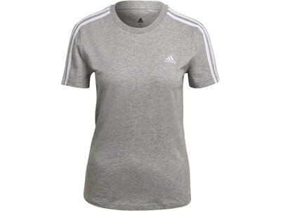 ADIDAS Damen Shirt LOUNGEWEAR Essentials Slim 3-Streifen Grau