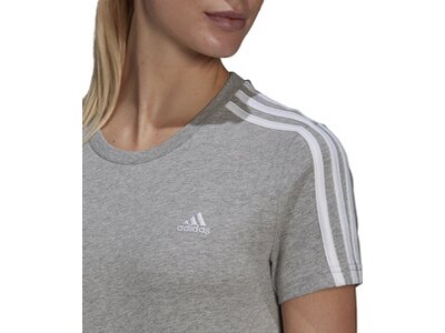 ADIDAS Damen Shirt LOUNGEWEAR Essentials Slim 3-Streifen Grau