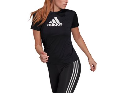 adidas Damen Primeblue Designed 2 Move Logo Sport T-Shirt Schwarz