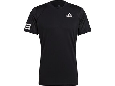 ADIDAS Herren Tennis Shirt "Club 3 Stripes" Kurzarm Schwarz
