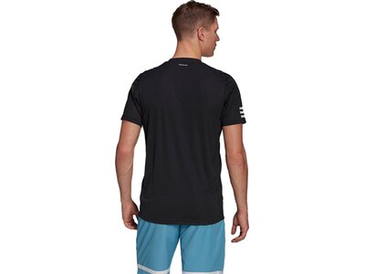 ADIDAS Herren Tennis Shirt "Club 3 Stripes" Kurzarm Schwarz