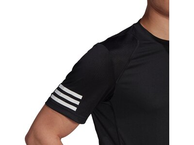 ADIDAS Herren Tennis Shirt "Club 3 Stripes" Kurzarm Schwarz