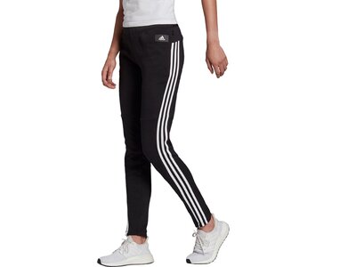 adidas Damen Sportswear 3-Streifen Skinny Hose Schwarz